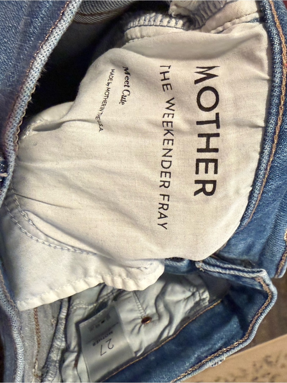 MOTHER Light Blue Flare Jeans with Raw Frayed Hem - Picture 3 of 4